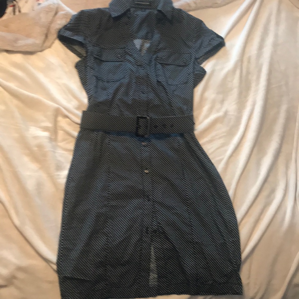 Express Polka dot, Cap Sleeve, Button down Dress